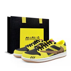 Jordan Трэвис Скотт x Air 1 винтажные баскетбольные кроссовки унисекс лоу-топ Black/White/Brown