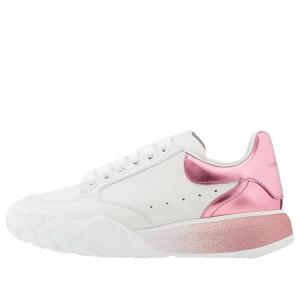 Кроссовки metallic court low-top sneakers 'white pink' Alexander Mcqueen, белый