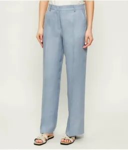 Льняные брюки WKDMALIZIA regular fit Weekend Maxmara, небесно-голубой