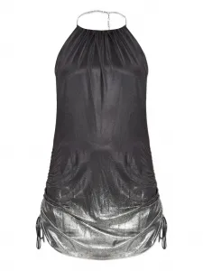 Платье с халтером и сборками Diesel, серый