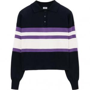 Рубашка-поло женская Loewe, черный / белый / фиолетовый