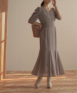 Платье с пуговицами спереди, свадебное, вечернее платье, платье для встречи выпускников, платье для вечеринки, приглашение Pourvous, цвет Mocha