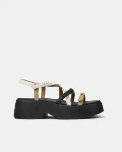 Женские кожаные босоножки на платформе Tasha Camper, бежевый