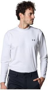 Мужская рубашка-поло Under Armour, трикотаж UA, с длинным рукавом, воротником-стойкой, белый