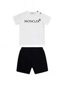 Комплект из футболки и шорт с логотипом Moncler Enfant, белый