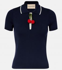 Хлопковый поло-свитер Cherryfic Valentino, Navy/Avorio