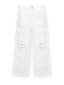 Джинсы-карго свободного кроя Pull&Bear, белый