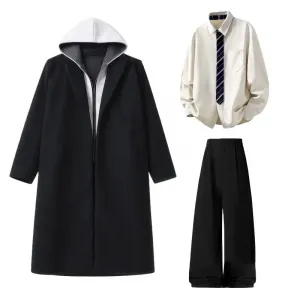 Повседневный худи Unisex Casual Sportswear X1617, черный coat+экрю shirt+черный fleece-lined pants