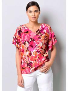 Alba Moda Блузка с оборкой на рукаве, розового цвета