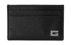 Кожаный кардхолдер Regular мужской черно-серый GUCCI
