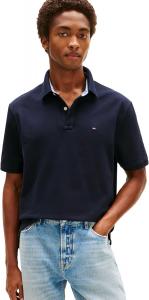 Мужская рубашка-поло Tommy Hilfiger с коротким рукавом из хлопкового пике, классический крой, Navy Blazer Heather