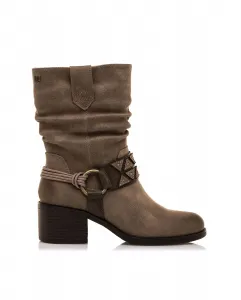 Женские ботильоны на каблуке с декоративной лентой Mustang, коричневый
