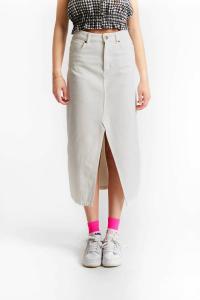 Длинная джинсовая юбка-полусолнце Pompeii для девочки в бежевом цвете INDEE