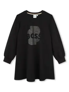 Платье-толстовка с логотипом BOSS Kidswear, черный