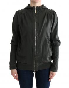 Шикарный серый хлопковый свитер с застежкой-молнией Exte