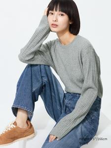 Джемпер с узором «мелкие косы» Uniqlo, 04 grey
