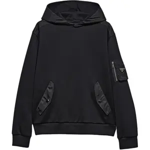 Хлопковая толстовка Prada, черный