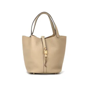 HERMES Пикотин Лок коровья кожа сумка корзина ведро женская сумка 22 тренч серый