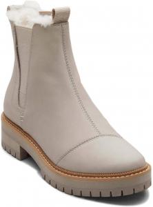 Женские ботинки TOMS Dakota, Water-resistant Pebble Grey Leather/Faux Fur