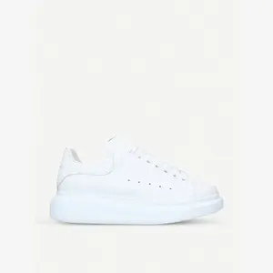 Мужские кожаные кроссовки на платформе для показа Alexander Mcqueen, белый