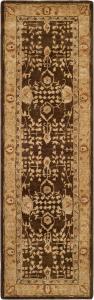 Ковер-дорожка SAFAVIEH, 77 x 244 см, Taj Mahal Collection, Brown & Gold, ручной работы из традиционной шерсти, идеально для помещений с высокой проходимостью в гостиной, спальне (TJM107A)