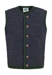 Традиционный шерстяной жилет с планкой на пуговицах для детей Isar Trachten, серый