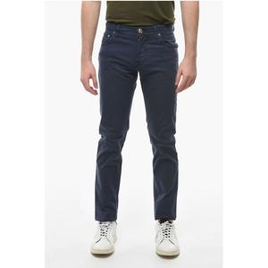 ID LUXURY DENIM Вышитые джинсовые брюки с нашивкой-логотипом 1 Corneliani, Blue