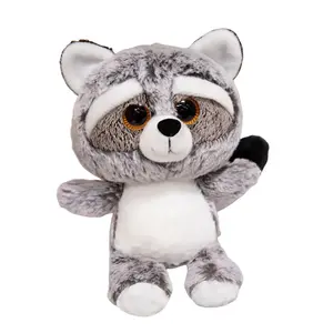 Плюшевая игрушка Long Tail Raccoon, высота 20см/25см OU DI PIG, серый