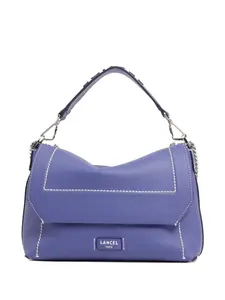 Кожаная сумка-портфель Ninon с клапаном Lancel, синий