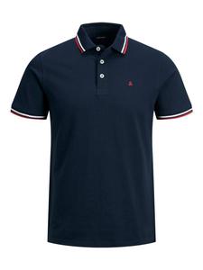 Поло Jack & Jones Polo Shirt JJEPAULOS Sommer Hemd Kragen Pique Cotton, темно-синий