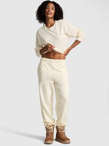 Спортивные брюки Ivy из флиса с блестками в стиле кампуса Pink, ivy fleece white shell bling