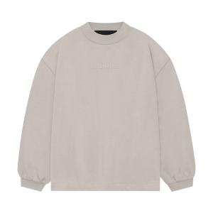 Детская футболка с длинными рукавами Fear of God Essentials, Silver Cloud