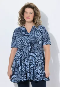 Футболка ausschnitt halbarm с принтом Ulla Popken, Marine