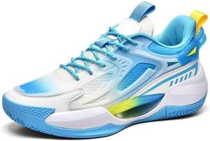 Мужские баскетбольные кроссовки низкие с дышащей, удобной, амортизирующей, противоскользящей, модной спортивной обувью для улицы и ходьбы Generic, синий