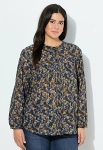 Блуза Ulla Popken GLITTER STRIPE ALLOVER PRINTED, Ink Blue/Dark Blue