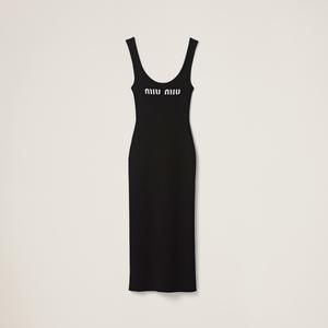 Платье из вискозы MIU MIU, черный
