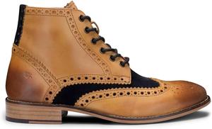 Мужские коричневые кожаные классические ретро умные оксфорды с шнуровкой винтажные ботинки до щиколотки Infinity Leather