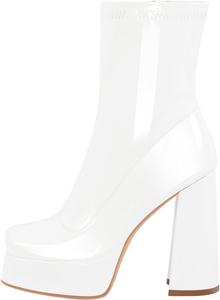 Ботильоны на толстой платформе с высокими каблуками Onlymakerheels, White E