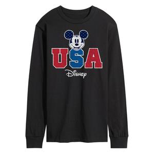 Мужская футболка Disney's Mickey Mouse USA с длинными рукавами и рисунком Licensed Character