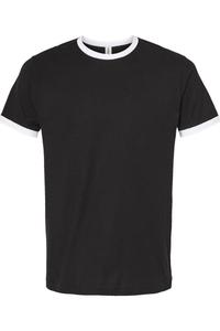Футболка Ringer из тонкого джерси Tultex Unisex, черный/белый