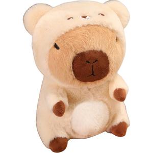 Мягкая игрушка капибара в капюшоне с мультяшным принтом, плюшевая кукла капибара, высота 25см/30см/40см YUEZHILIAN