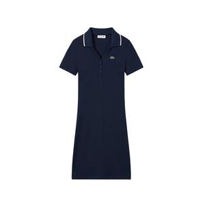 LACOSTE SS25 платье с короткими рукавами Women's Navy Blue/White