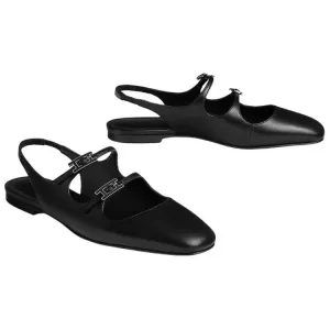 HERMES Mila Casual Shoes 1cm Women's Black