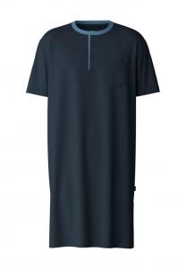 Ночная рубашка с воротником-стойкой и нагрудным карманом Calida, цвет 479 dark sapphire