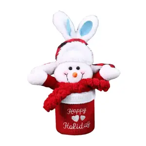 Рождественская яблочная банка для конфет плюшевая кукла высотой 30см Dolls and bears dance, синий