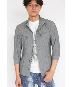 TORNADO MART∴Летняя рубашка-блузон с принтом из денима High Clarity