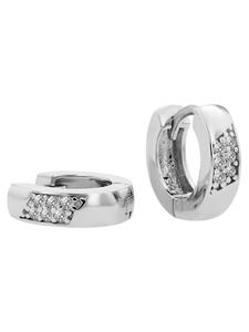 Adeliás Женские серьги - серьги-кольца на шарнирах из серебра 925 пробы с кубическим цирконием в серебре