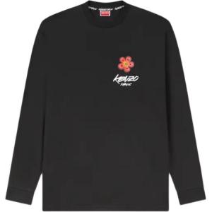 Футболка с длинным рукавом и принтом логотипа KENZO, черный