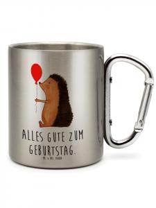 Термокружка для кофе в виде воздушного шара с ежиком и надписью в серебряном цвете Mr. & Mrs. Panda