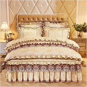 ZDJZMGZ Комплект постельного белья из бархата золотистого цвета Golden